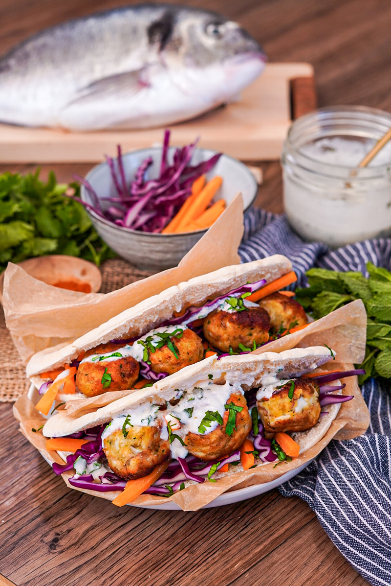 Falafels de daurade pain pita