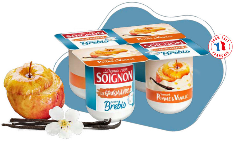 Yaourt au lait de brebis Pomme Vanille