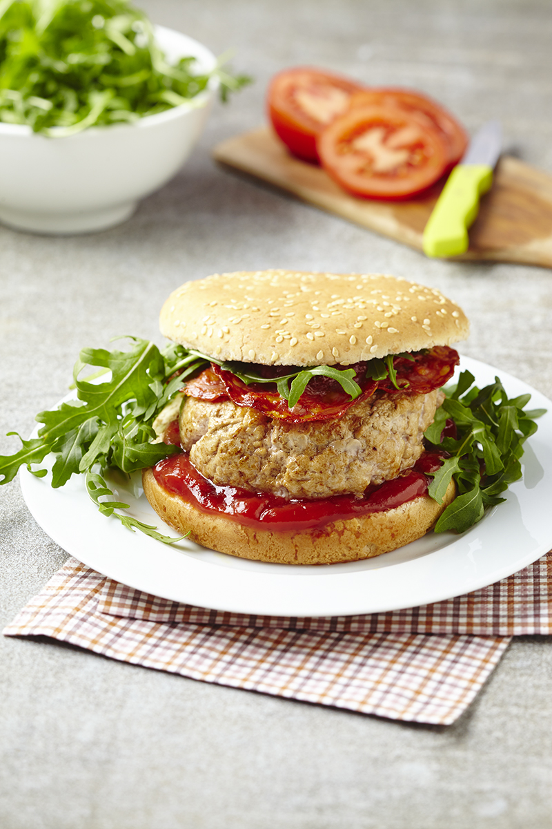 Burgers de veau chorizo et roquette