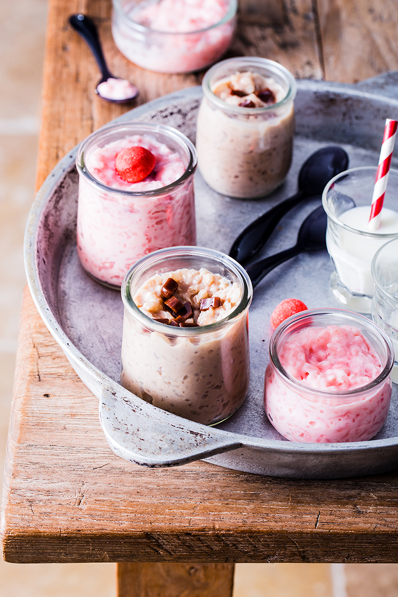 Riz au lait fraise caramel