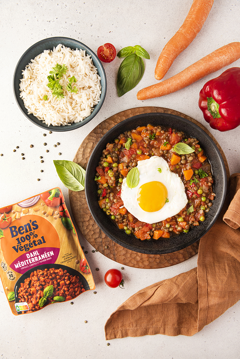 Dahl Méditerranéen légumes et œufs