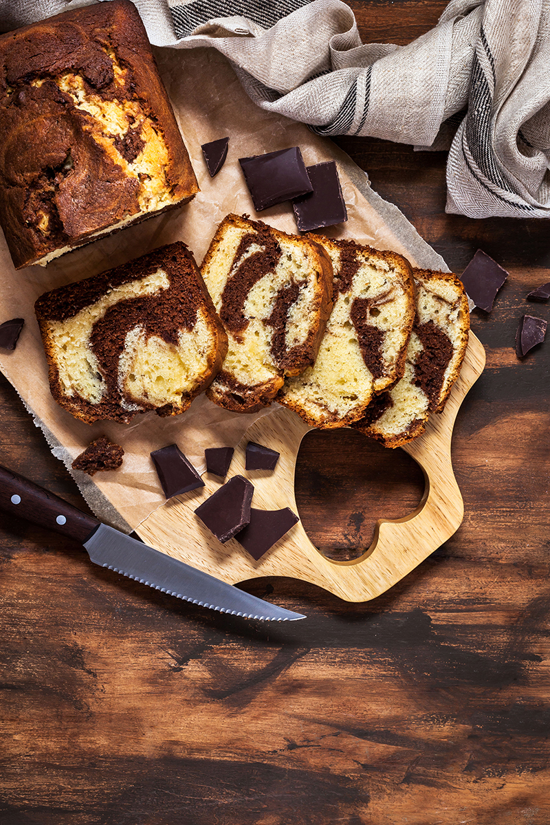 Gâteau marbré chocolat