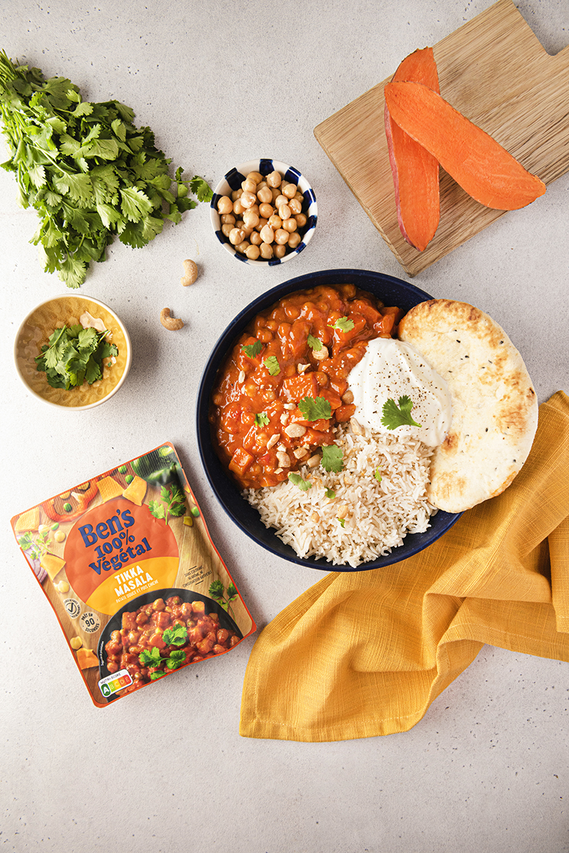 Tikka Masala végétal naan express