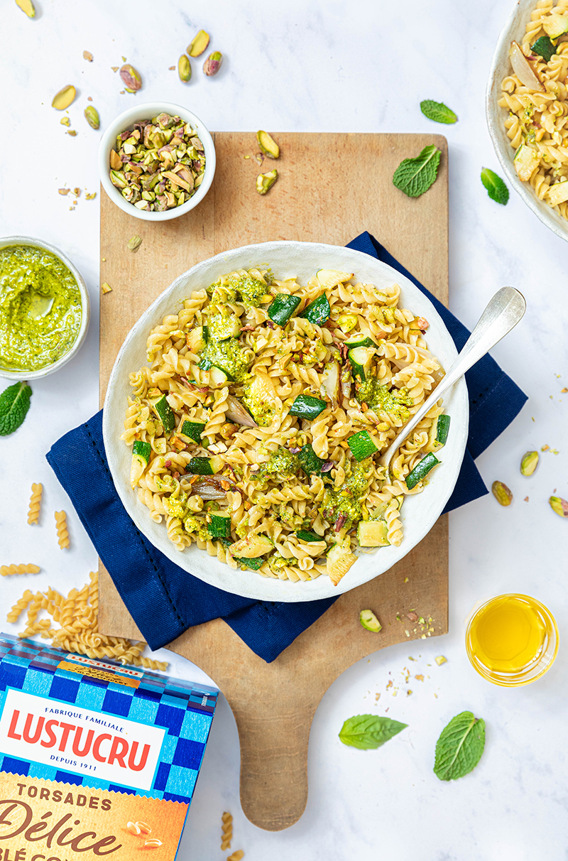 Torsades Lustucru courgettes pesto de pistaches