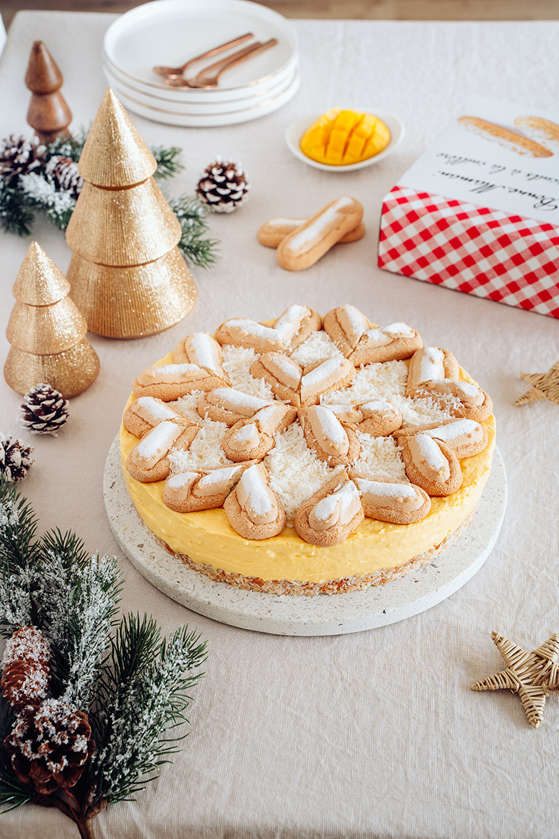 Cheesecake biscuits à la cuillère Bonne Maman, mangue coco