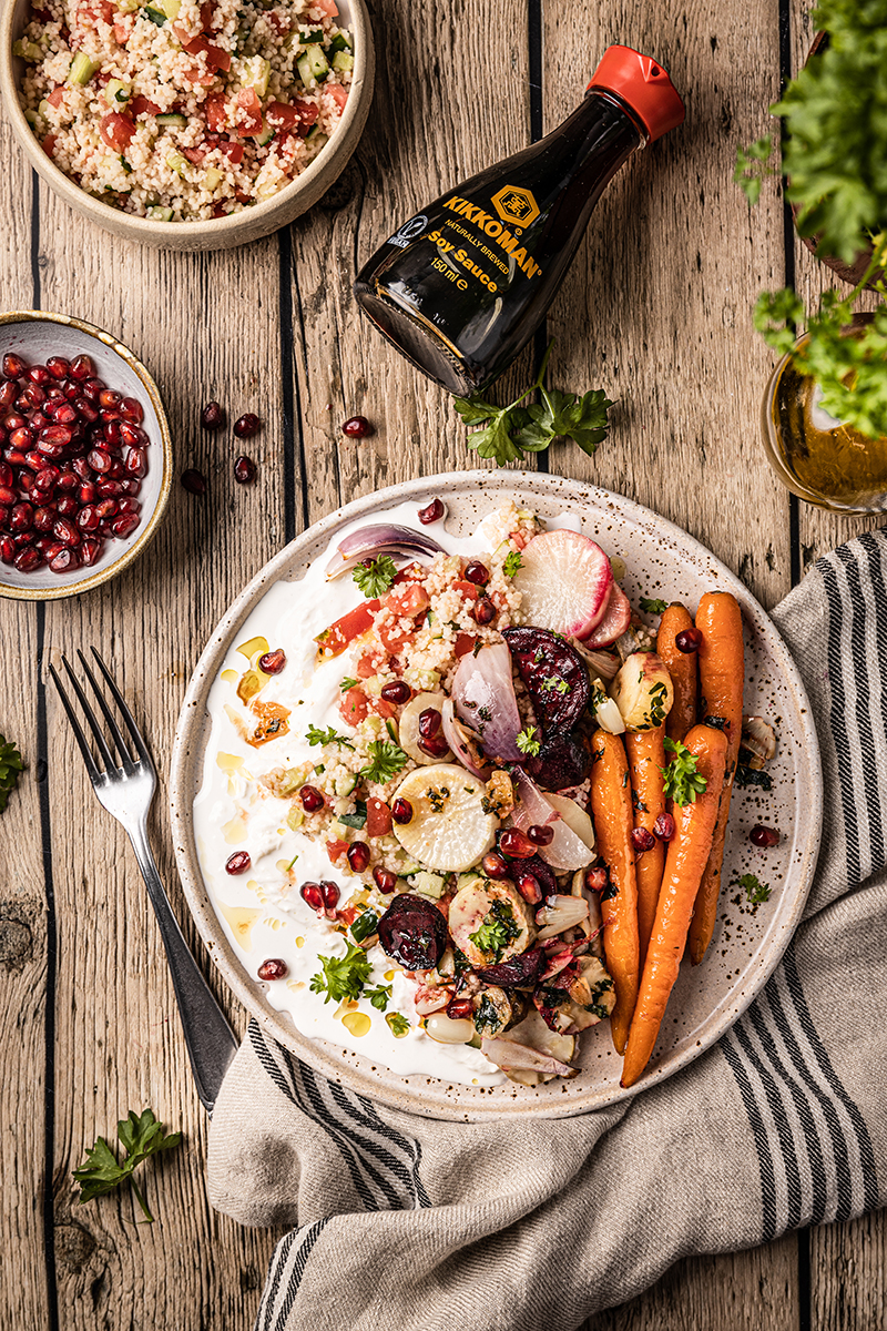 Couscous légumes grillés burrata
