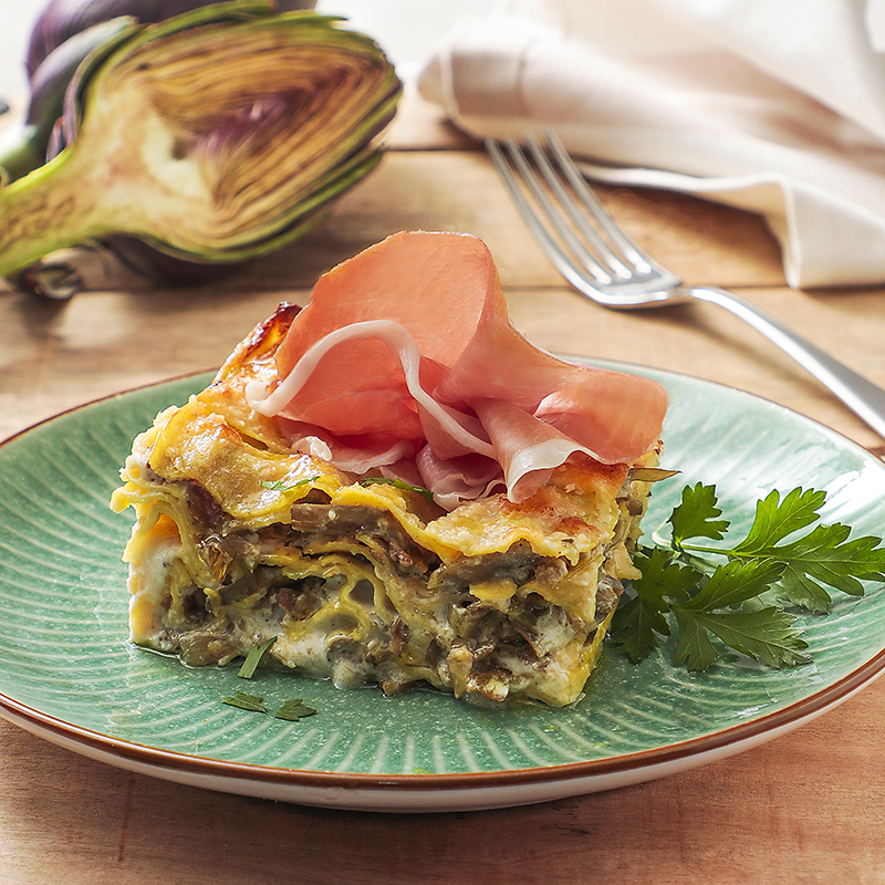 Lasagnes artichauts jambon de Parme
