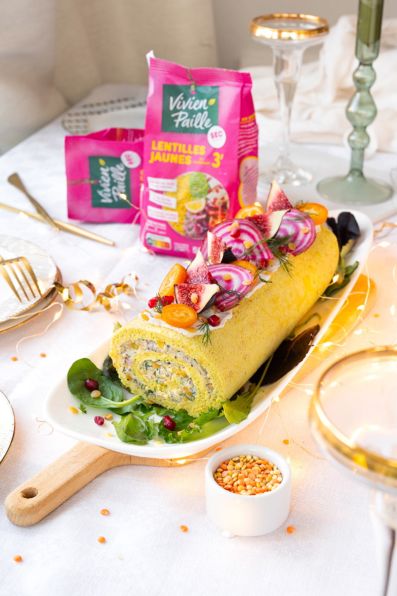 Bûche salée veggie duo de lentilles