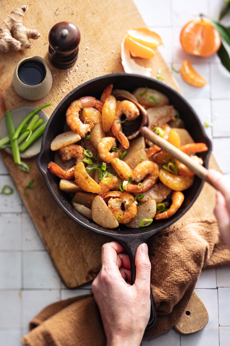 Gambas navets Clémentine de Corse IGP 