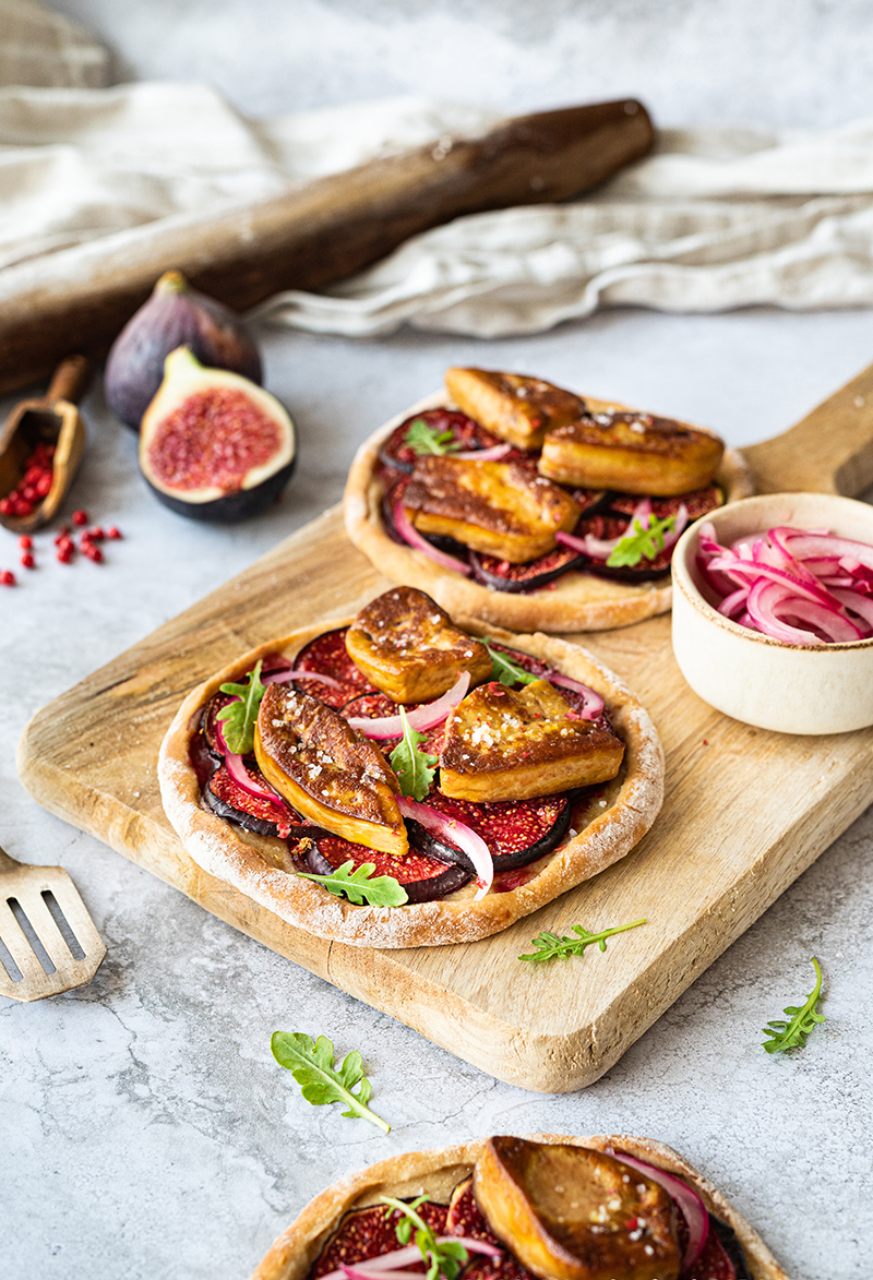 Pizzetas figues escalopes de Foie Gras poêlées