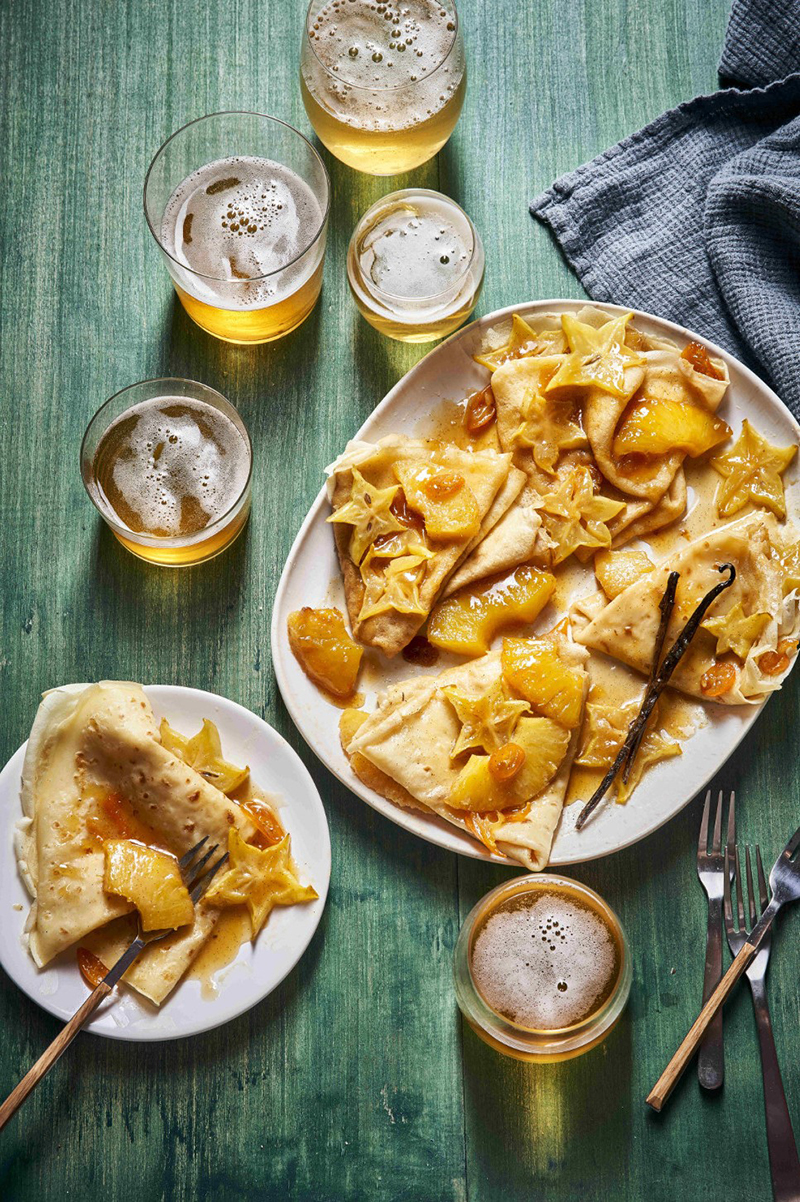 Crêpes caramel beurre salé fruits exotiques