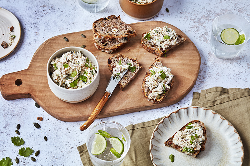 Tartinade de lapin graines de courge torréfiées coriandre