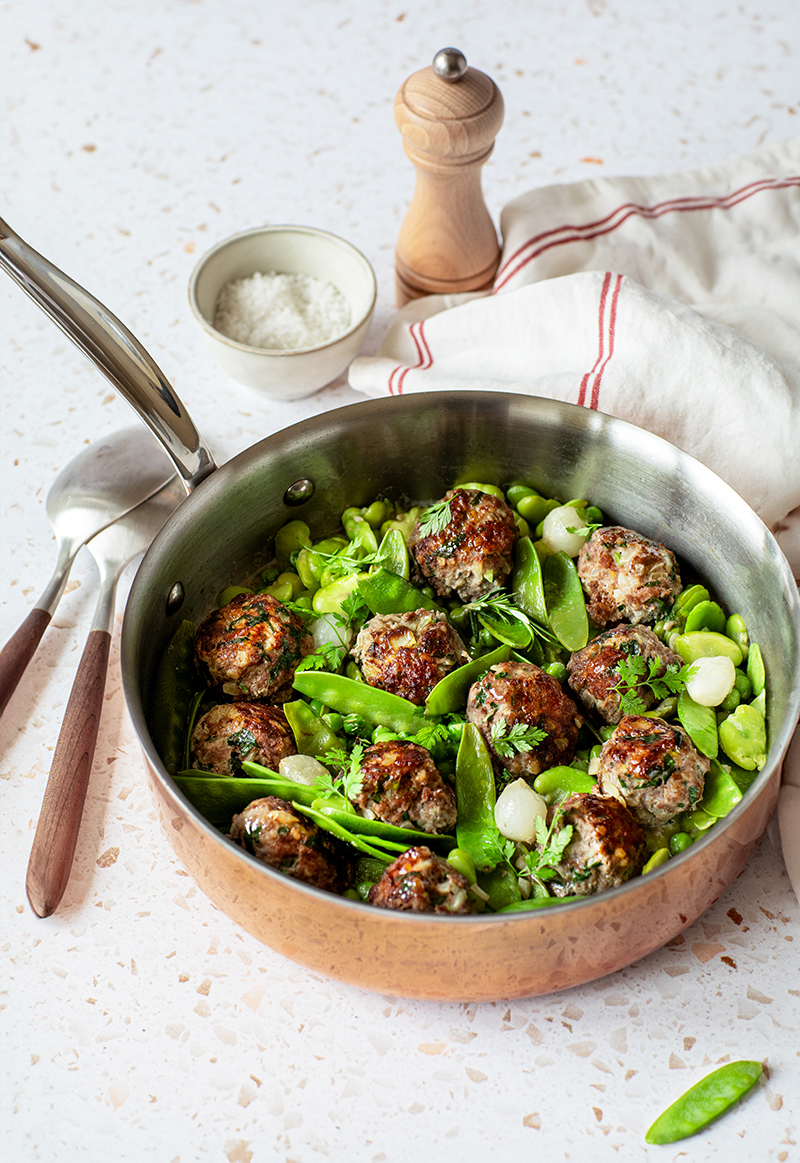 Boulettes de bœuf petits pois 
