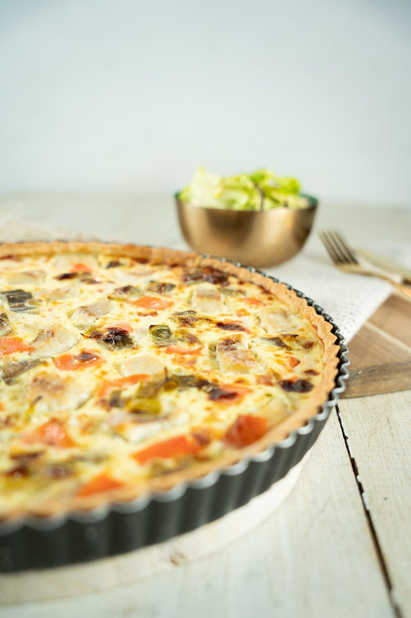 Quiche truite fumée verts de poireaux