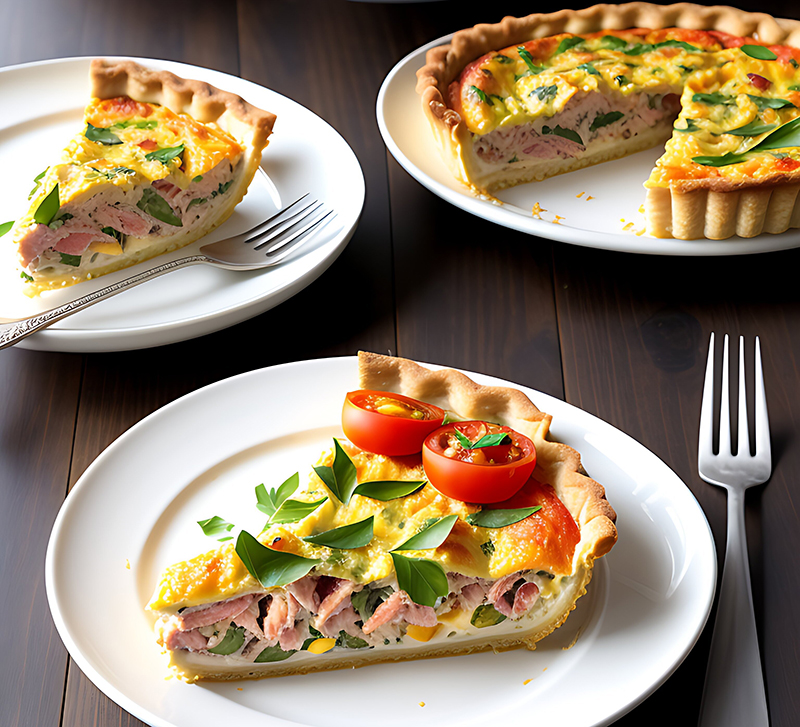 Quiche thon, tomate moutarde