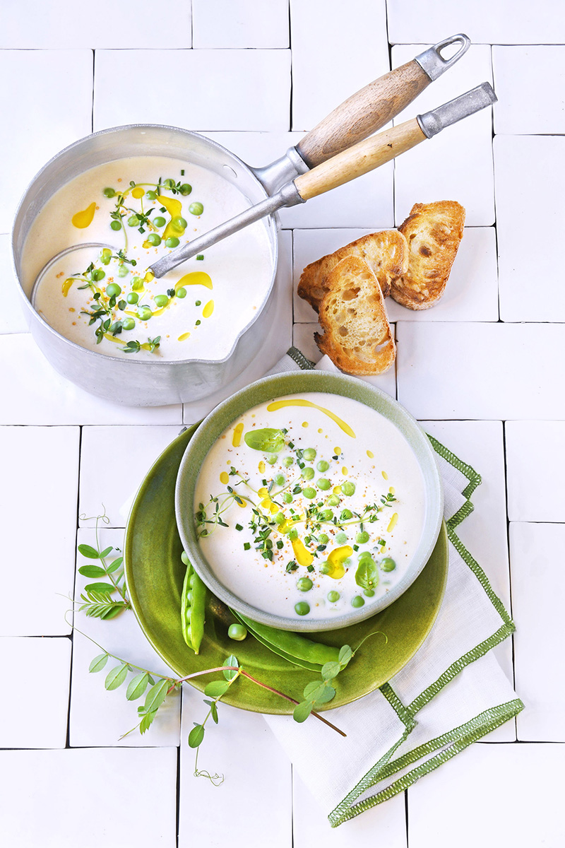 Soupe de lait petits pois