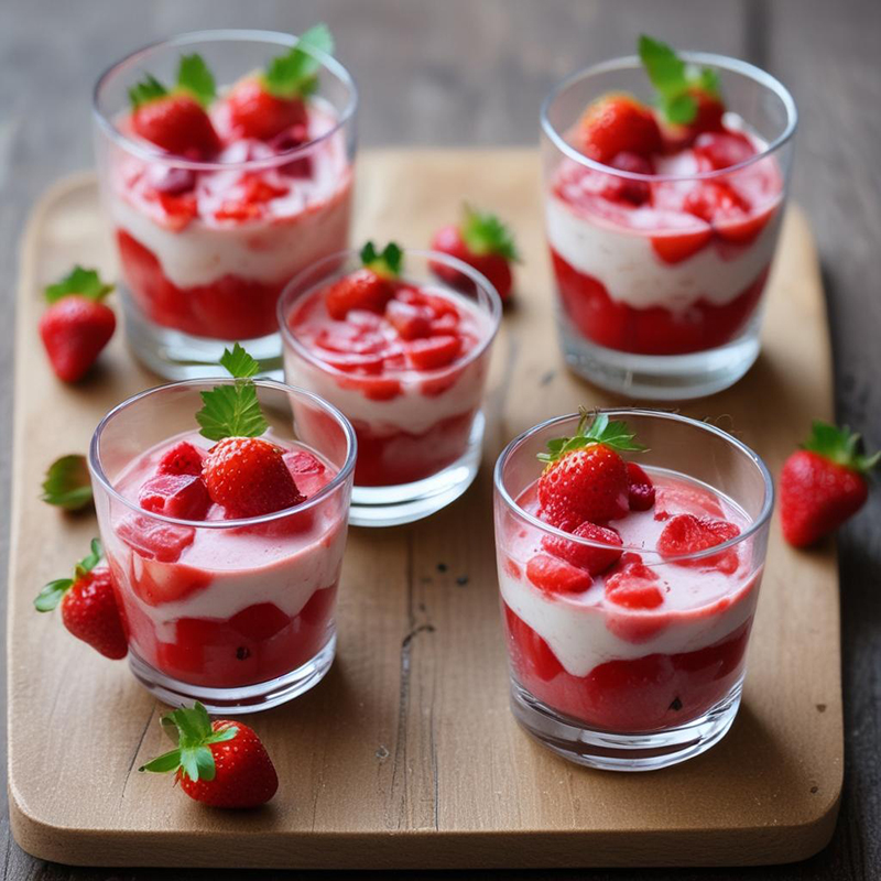 Verrines de fraises yaourt