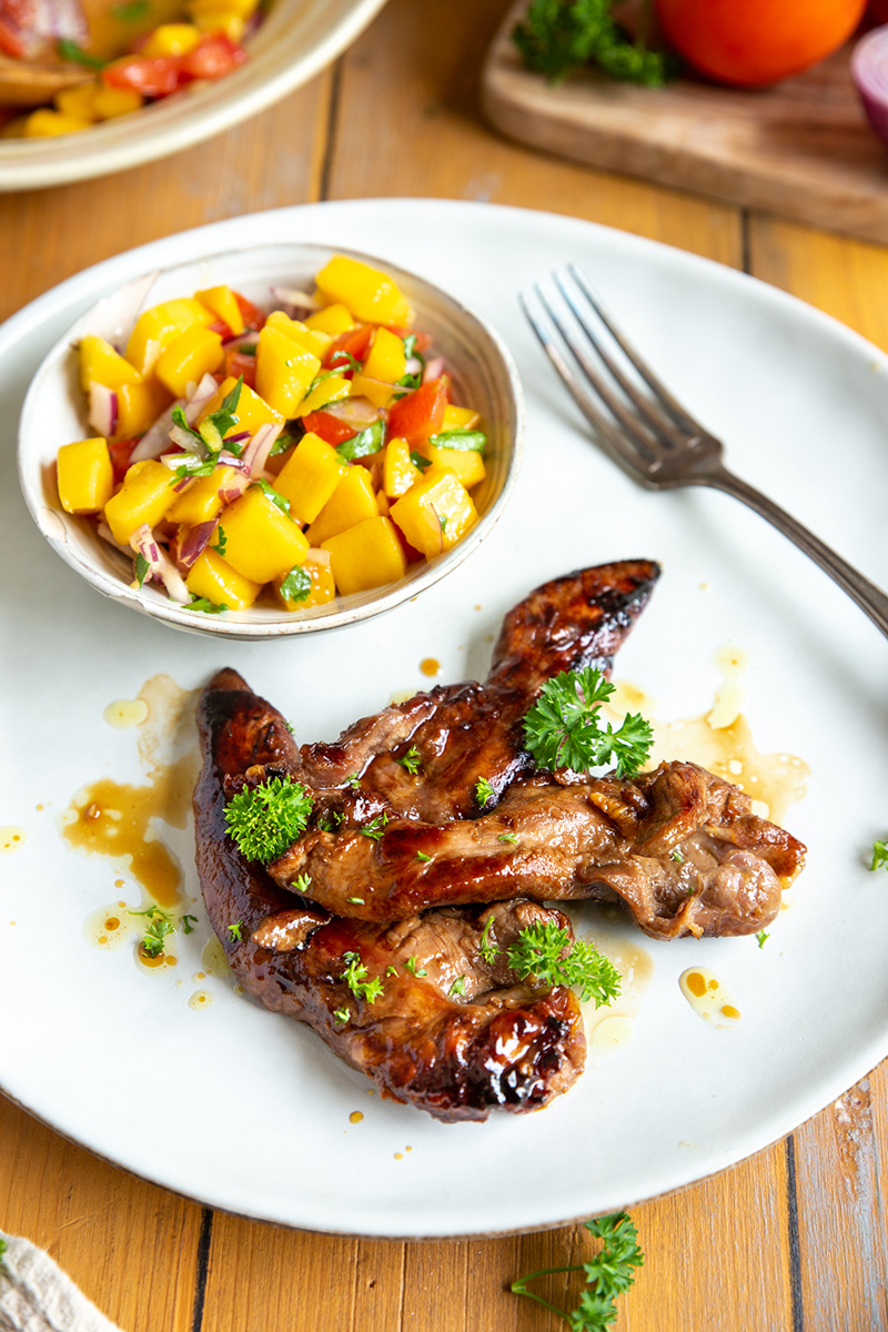 Aiguillettes de Canard Français, grillées miel sauce soja