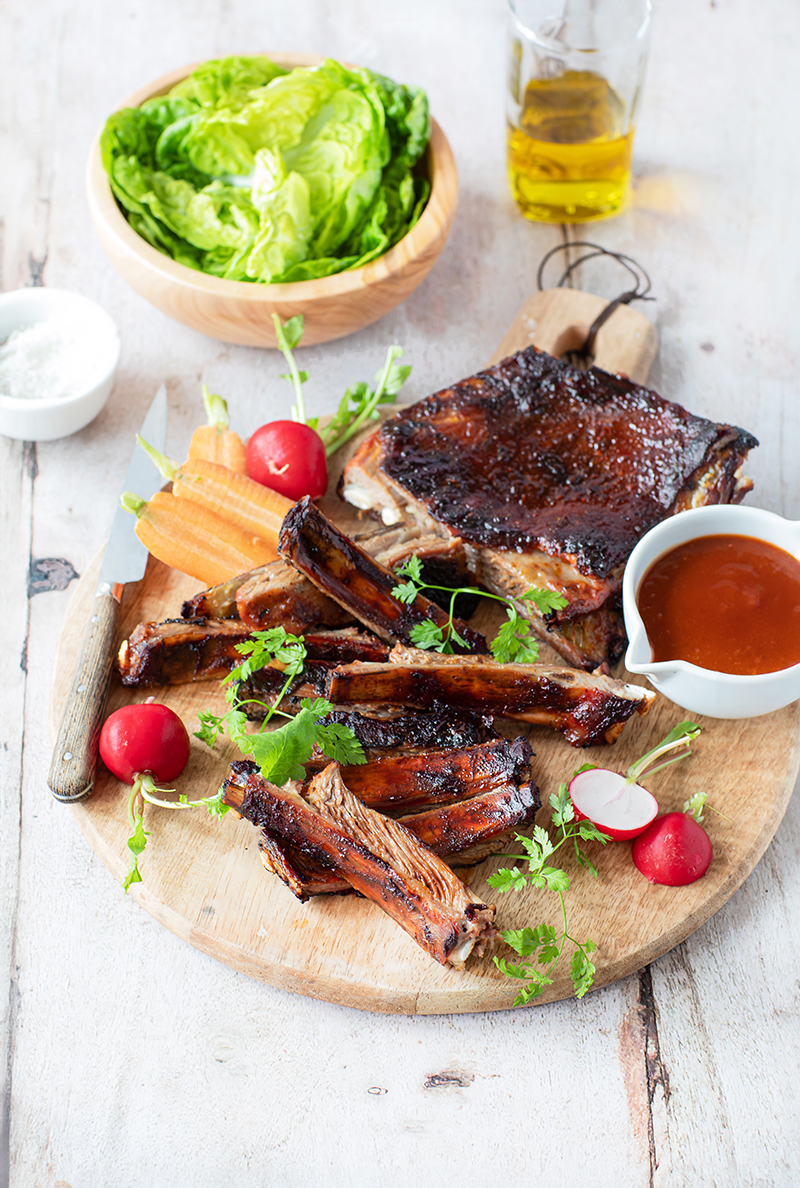 Ribs d’agneau caramélisés sauce BBQ