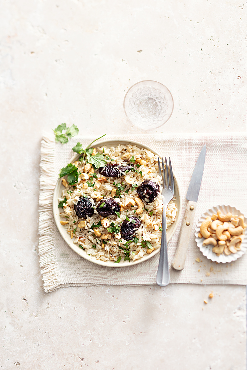 Riz pilaf Pruneaux d’Agen IGP et coriandre