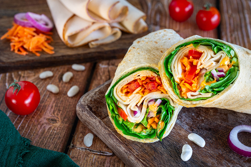 Wraps colorés Tranches Végé Haricots Blancs