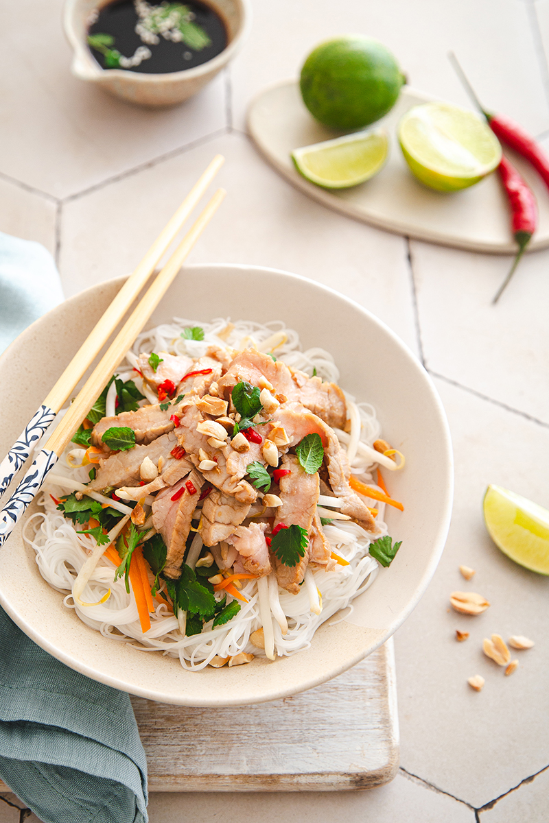 Escalope de veau salade asiatique