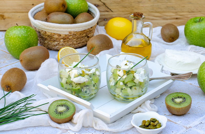 Tartare kiwi, pomme chèvre frais