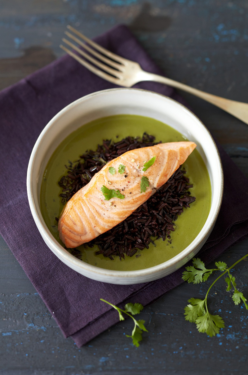 Pavé saumon Écossais Label Rouge sauce coco thé matcha