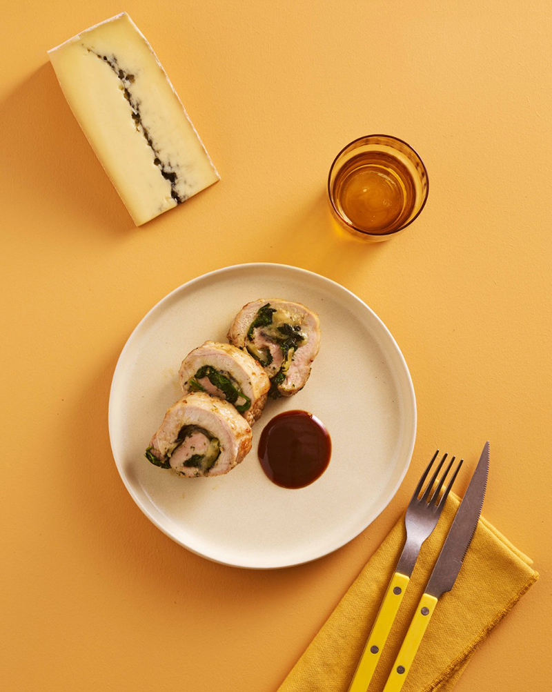Rôti de porc Orloff, Morbier AOP épinard