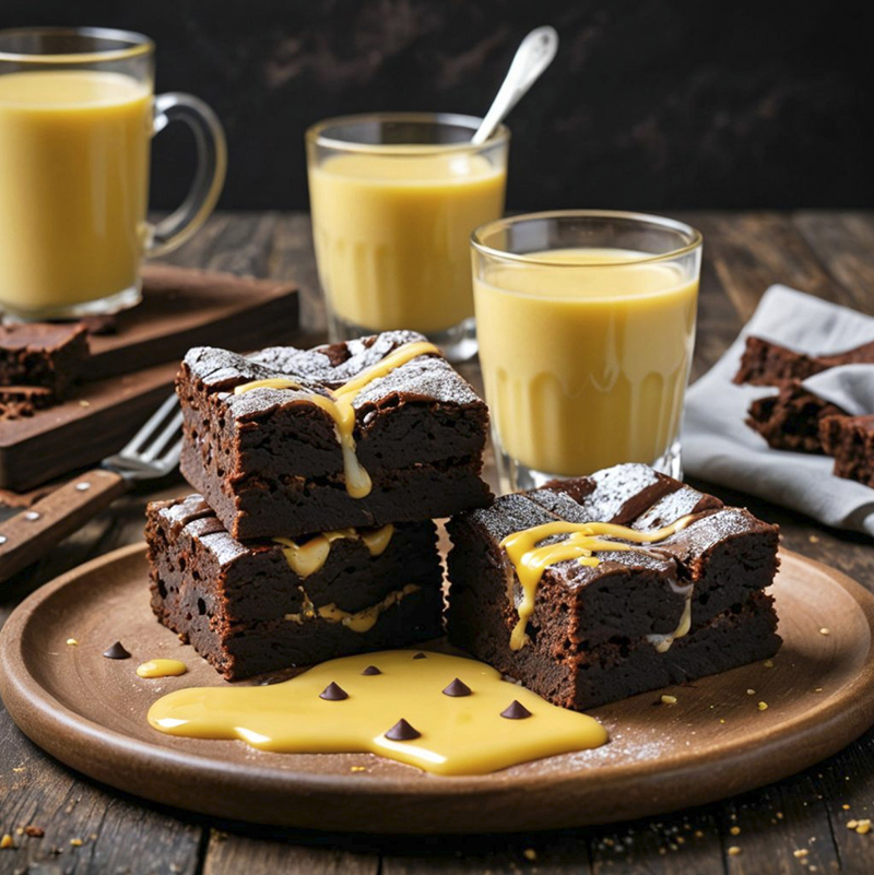 Brownie chocolat crème anglaise