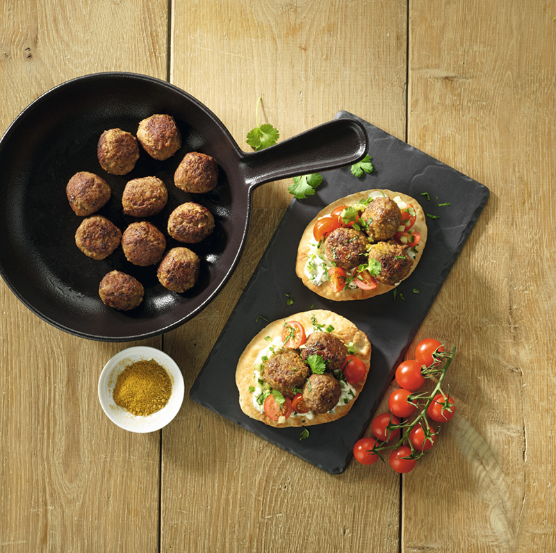 Mini pizzas boulettes bœuf et porc