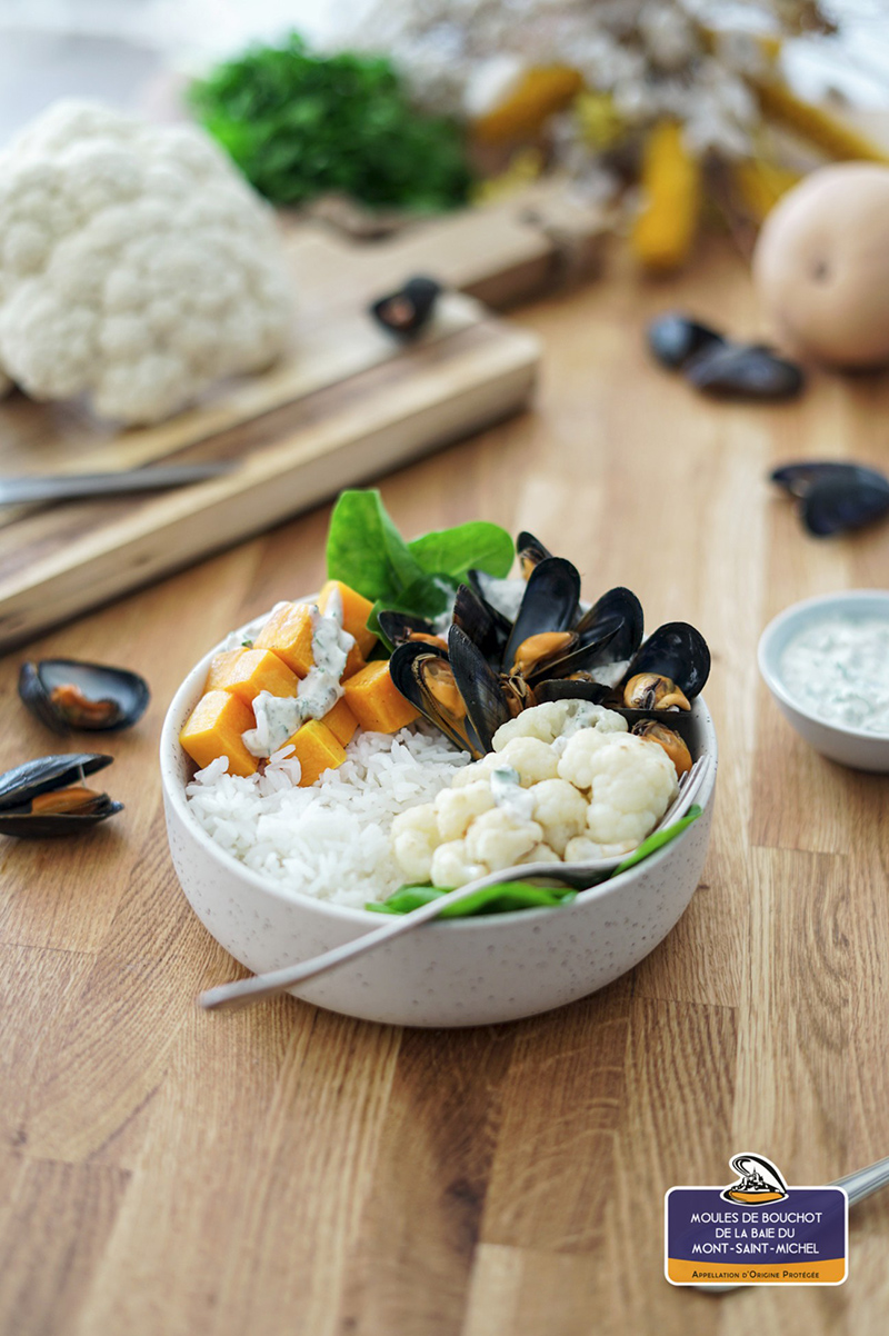 Poke bowl Moules de bouchot Baie du Mont-Saint-Michel