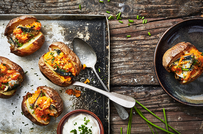 Pommes de terre robe des champs, sardines butternut