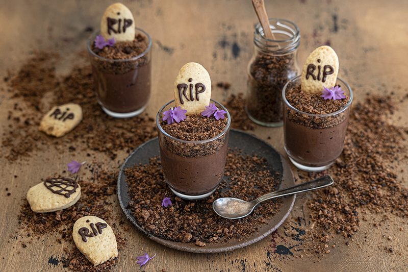 Verrines d’Halloween mousse au chocolat 