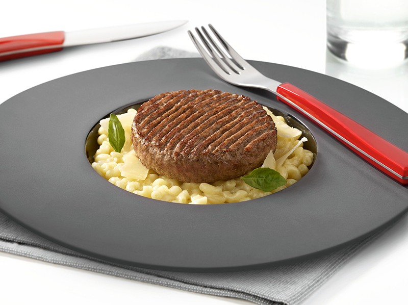 Steak haché risotto coquillettes