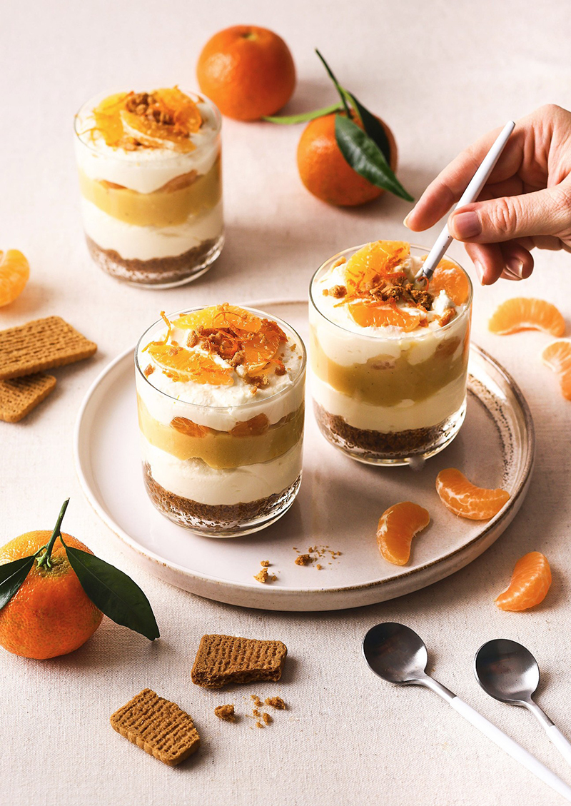 Verrines cheesecake Clémentine de Corse IGP et vanille