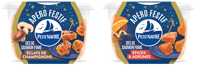 Dés de saumon fumé champignons épices & agrumes 