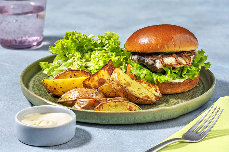 Burger veggie : portobello glacé balsamique