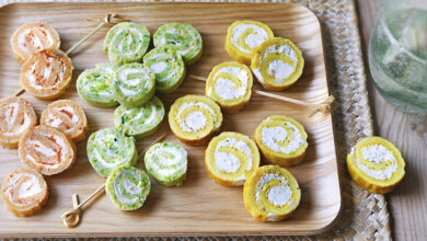 Petits roulés trois fromages