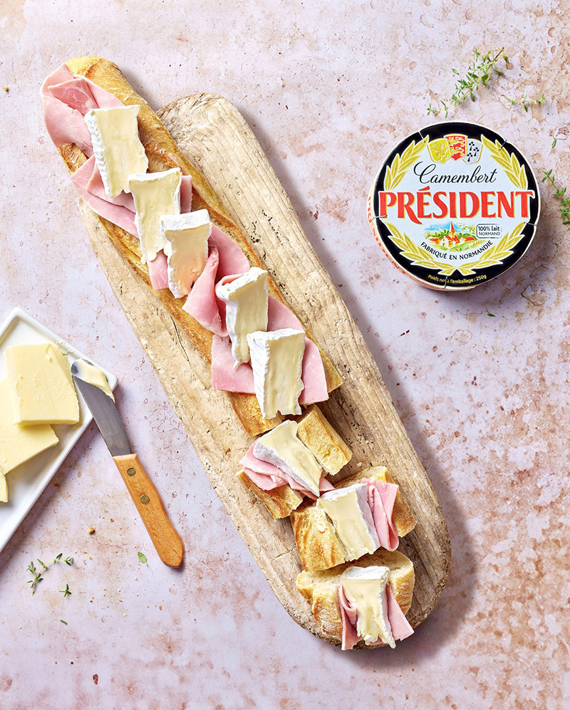 Baguette à partager camembert façon parisienne