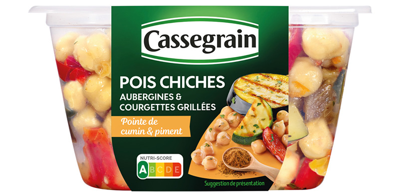 Pois chiches aubergines et courgettes grillées 