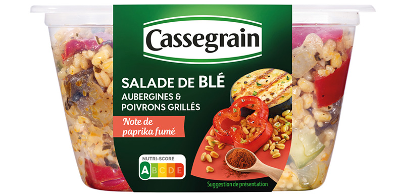 Salade de blé aubergines et poivrons grillés