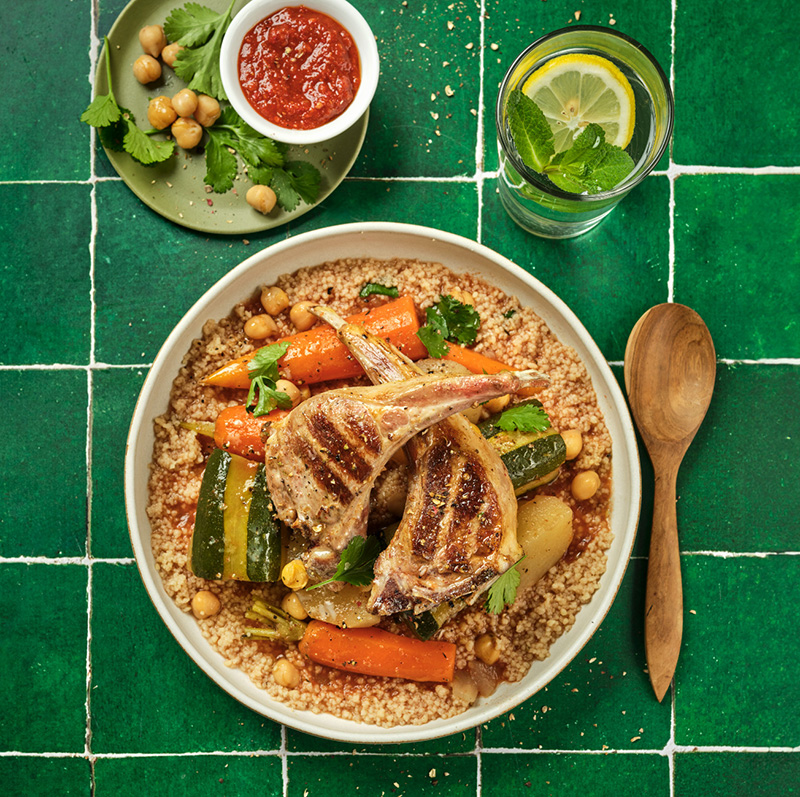 Couscous rapide côtelettes d’agneau