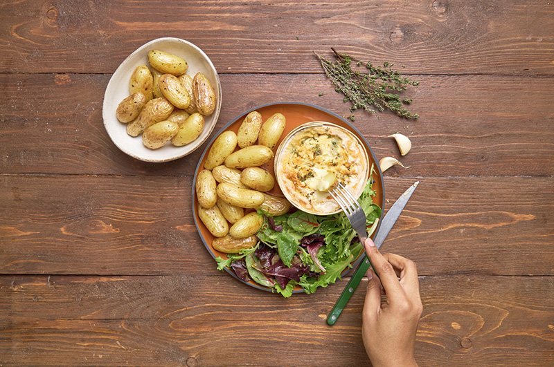 Mont d’Or pommes de terre rôtis air-fryer