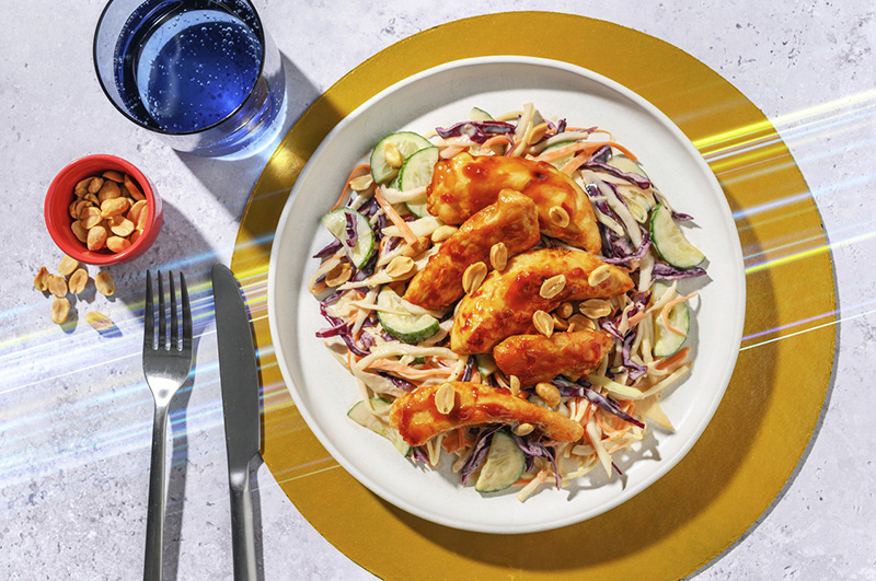 Salade ultra-express poulet laqué