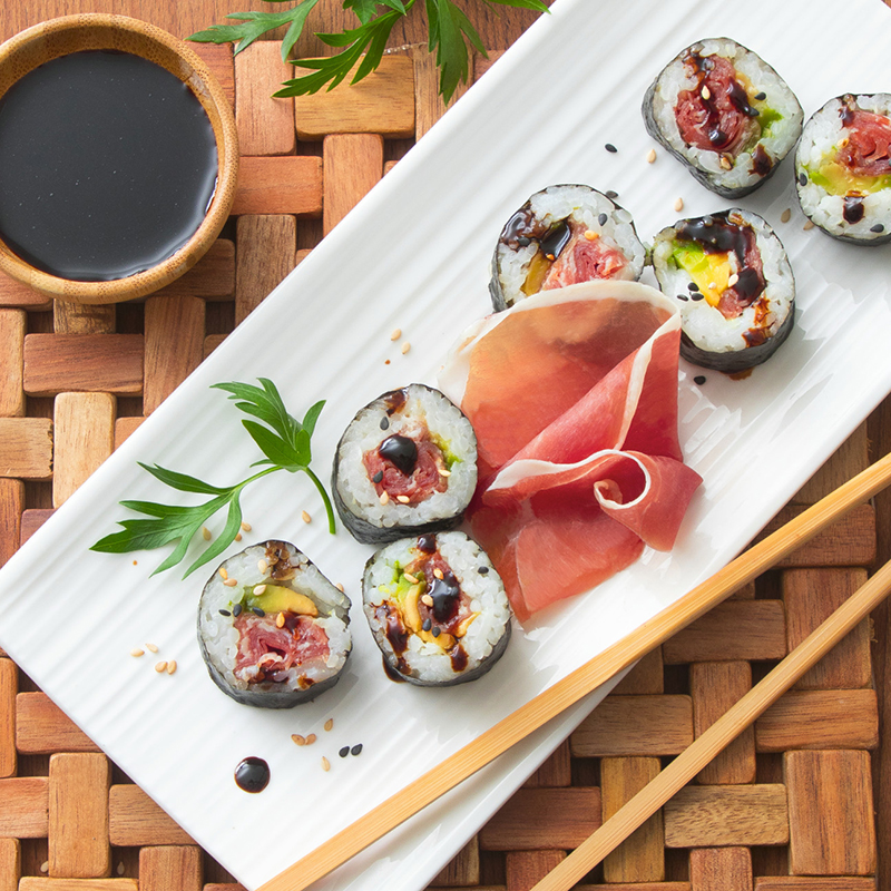 Hosomaki jambon de Parme avocat