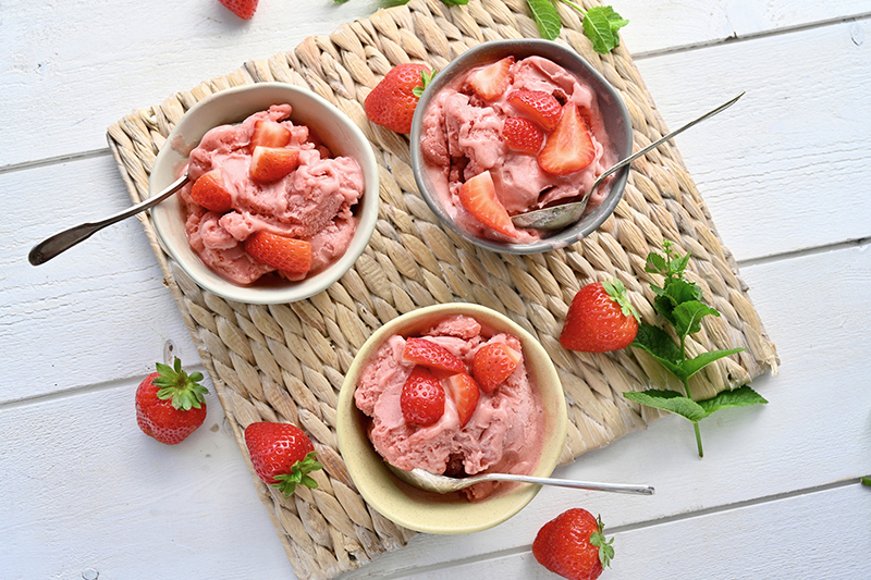 Glace aux fraises