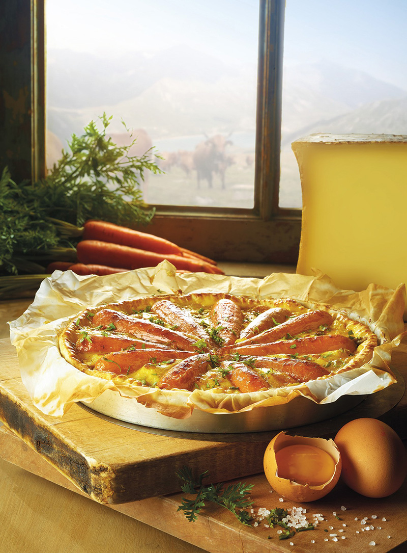Tarte soleil Beaufort AOP carottes zéro déchet