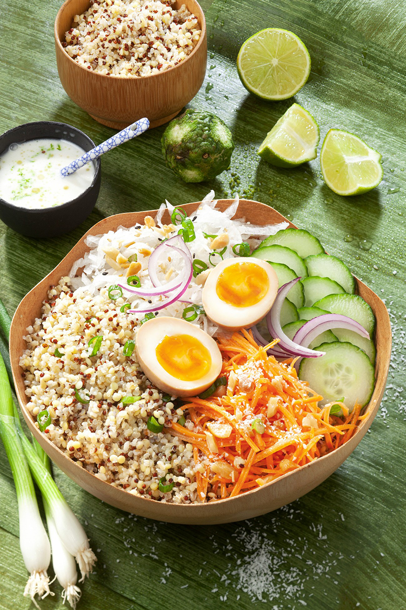 Bowl Quinoa Gourmand, légumes œufs tamago