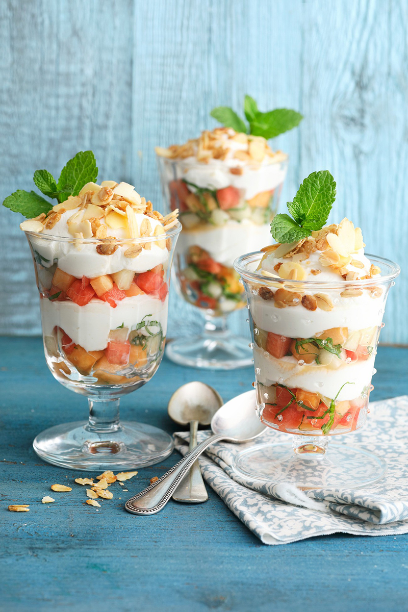 Coupe de melon menthe